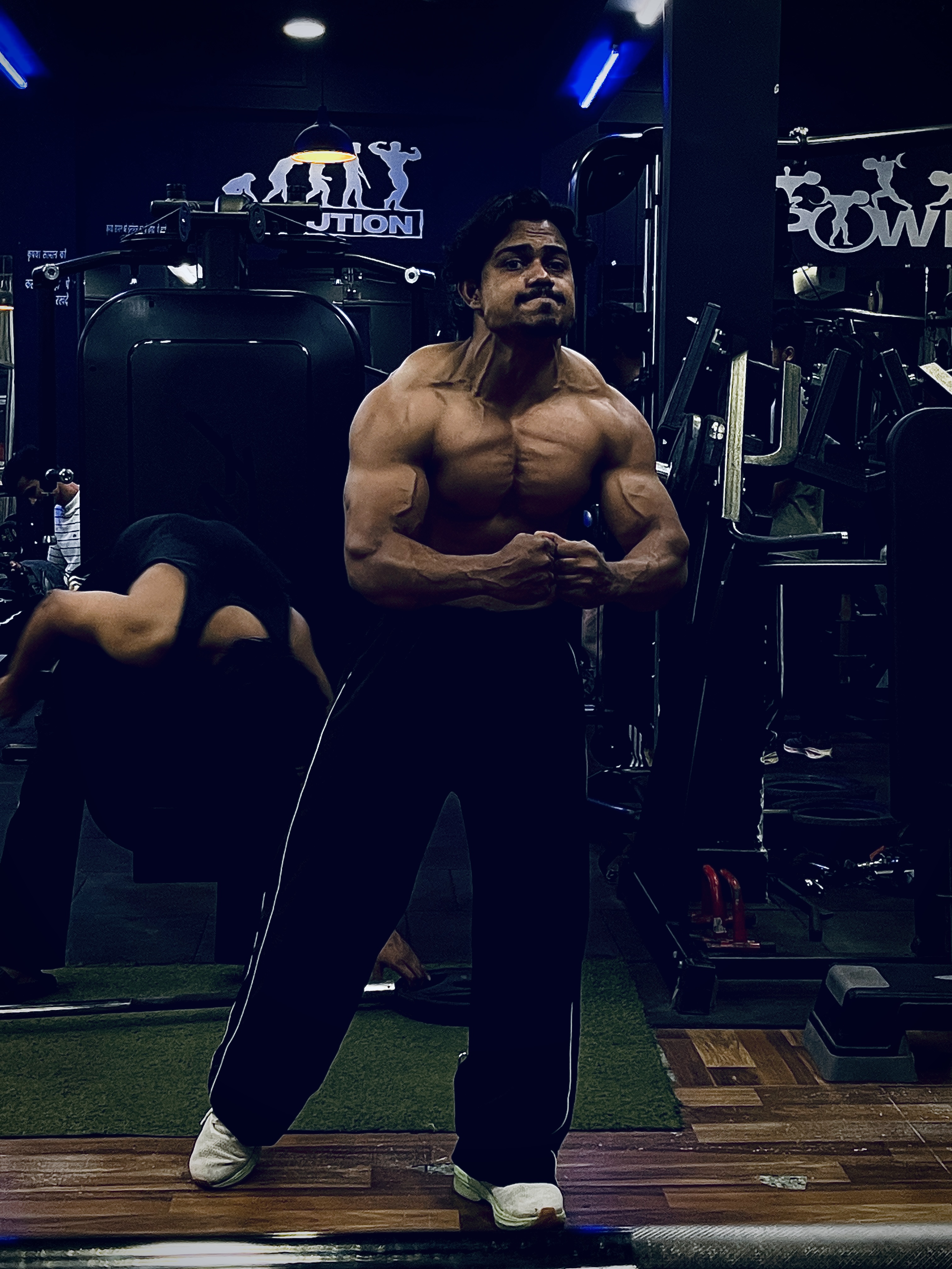 Yoga and stretching floor mat area